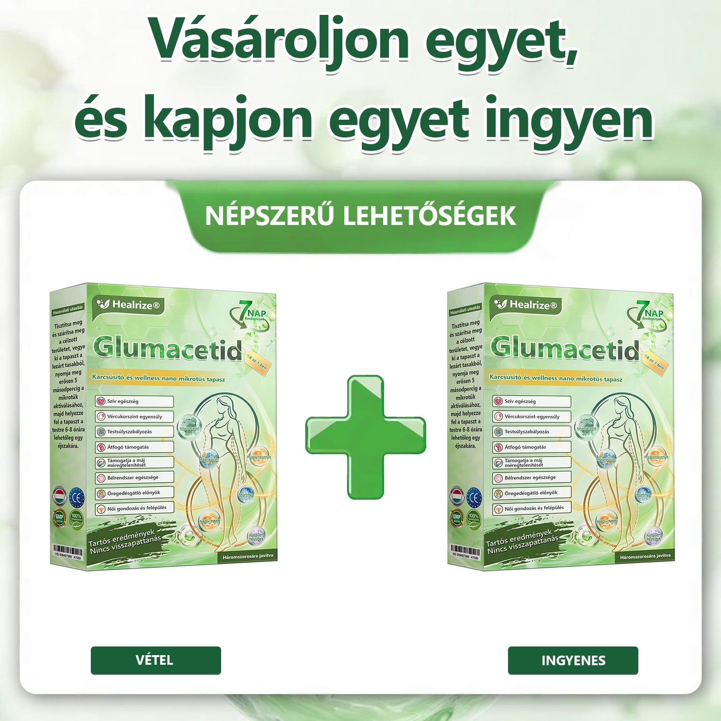 CE által regisztrált & GMP minősítésű | 𝐇𝒆𝒂𝐥𝐫𝐢𝐳𝐞® Glumasetide 8 az 1-ben Karcsú és Egészséges Nano Mikrotűs Tapasz 🇭🇺