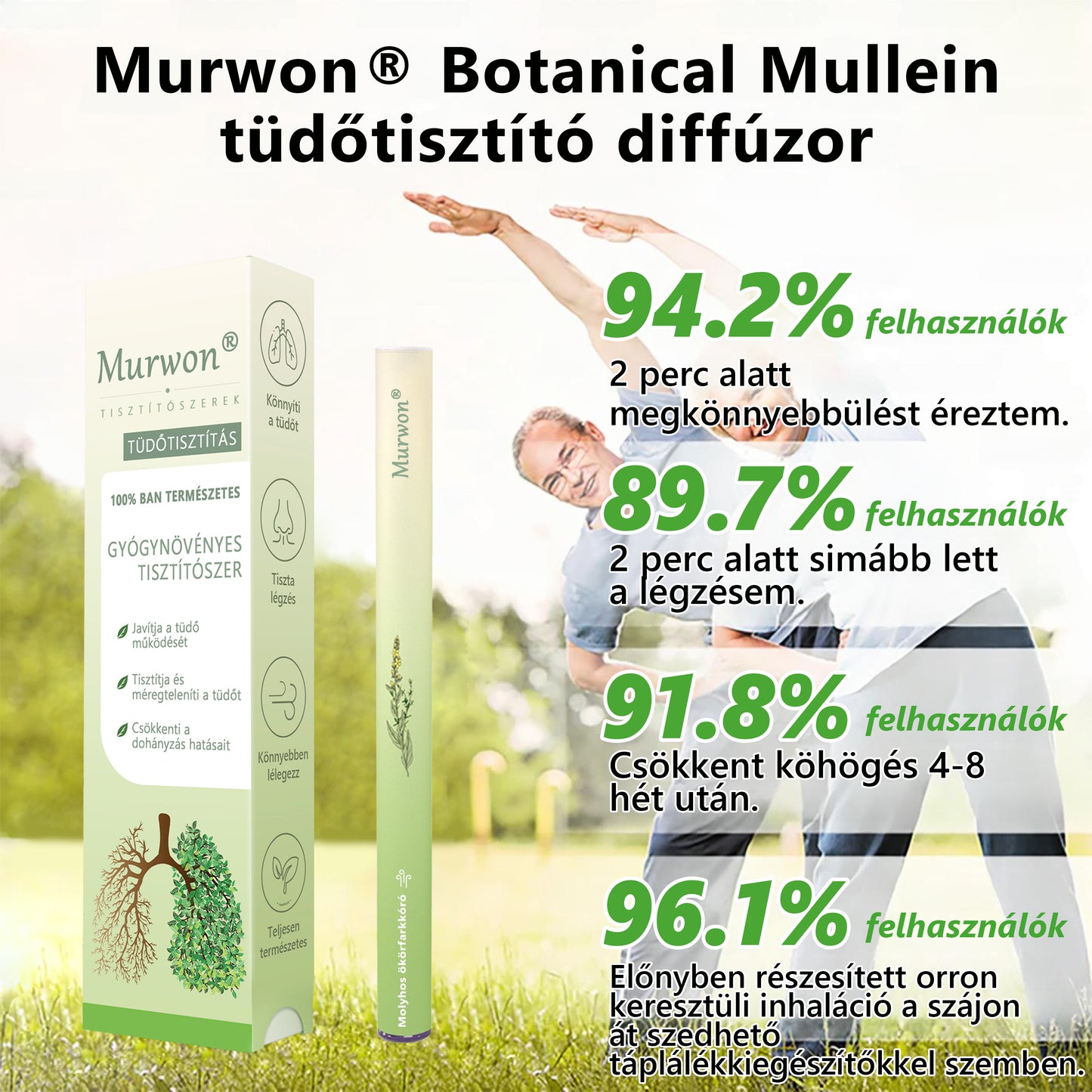 Magyar tulajdonban és üzemeltetésben ✅ Murwon® botanikus ökörfarkkóró (Mullein) tüdőtisztító diffúzor  (🫁 köhögés, garatgyulladás, légszomj, köpet, orrdugulás, hörghurut, hörghurut, allergiás tünetek, tüdő diszkomfort) 💞